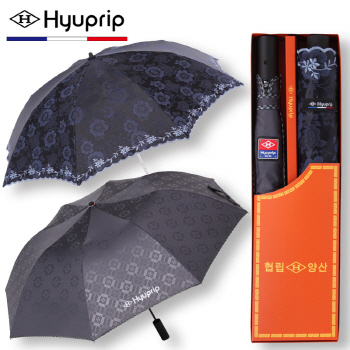 협립 2단 엠보바이어스우산+양산 스티치세트