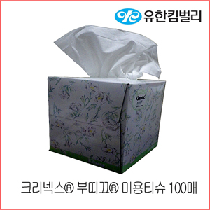 크리넥스 부띠끄 100매 미용티슈 (6밴드 정사각)