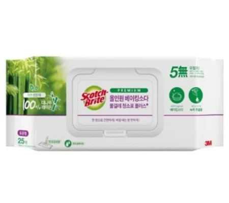 3M 스카치브라이트 베이킹소다 물걸레 청소포 플러스 표준형(25매)